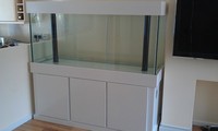 Custom aquariums and real wood cabinets