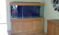 Custom aquariums and real wood cabinets