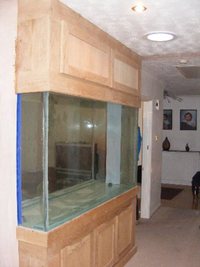 Custom aquariums and real wood cabinets
