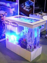 Custom aquariums and real wood cabinets