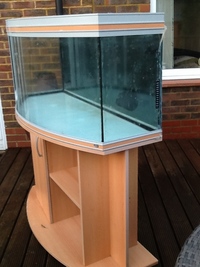 Fish Tank Aquarium - Rena 230 litre bow front Aquarium with overhead lights