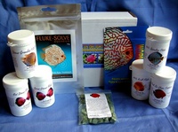Discus delights, gourmet discus fish food hamper. Net weight of foods 210g.