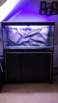 Fluval Roma 200 3ft aquarium fish tank with 3D background 6 months old