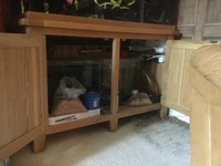 Custom made tank and solid oak cabinet