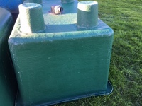 1450 LITRE FIBREGLASS KOI HOLDING VAT. SECOND HAND ONLY £150.
