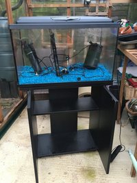 For sale 90 litre fish tank with cupboard and accessories. £150
