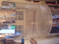 OFFERS/large cylinder aquarium 26 inches high x24 inches across/5ft 7 inches in total needs buffing/polishing as stains in the acrylic