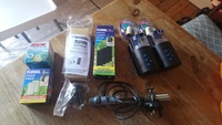 Filter spares, heater, starter switches and automatic fish feeders