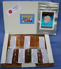 DISCUS DELIGHTS THE GOURMET FISH FOOD HAMPER. SEVEN DIFFERENT FOODS, ONE FOR EACH DAY IN EVERY PACK.