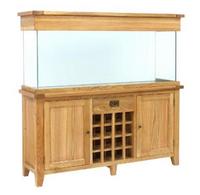 Oak aquarium with winerack