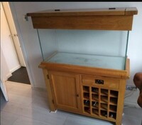 Aqua oak 200l 110cm Wine Rack Aquarium & Cabinet