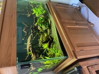 AquaOak aquarium and cabinet 4x2x2ish with lots of equipment