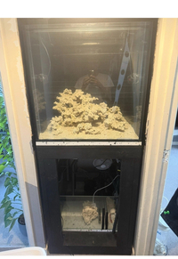 Cube tank, stand, rock sculpture, pipe and sump